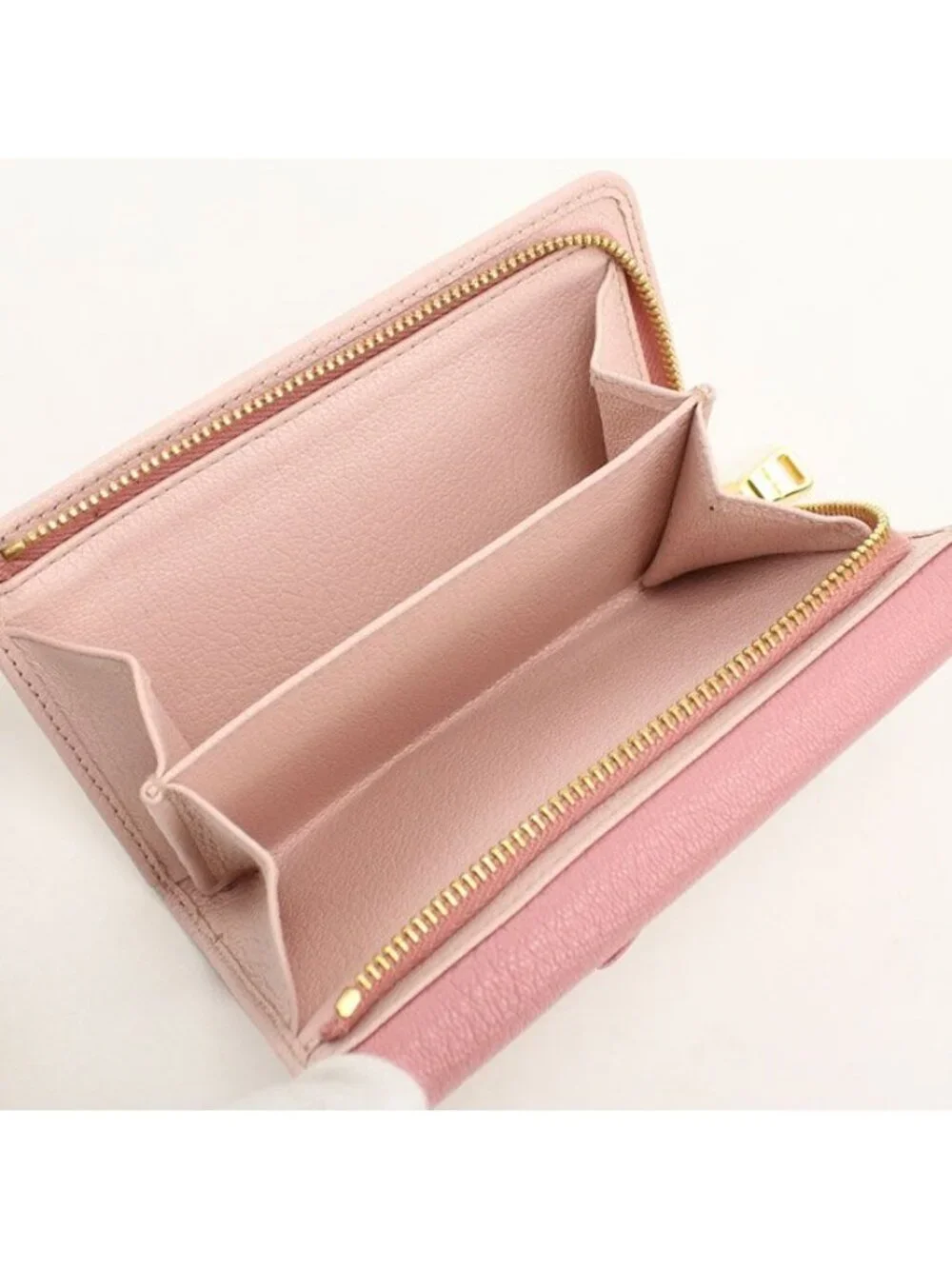 Miu Miu Miu Madras Trifold Wallet Leather